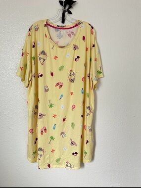 Secret Treasures Women’s Summer Beach Pool Sleepshirt Nightgown w Pockets~2X/3X